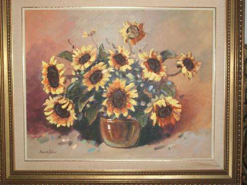 PIERRE DE VILLIERS OIL ON BOARD FRAMED. SIZE, 95CM X 85CM INCLUDING FRAME