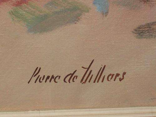 PIERRE DE VILLIERS OIL ON BOARD FRAMED. SIZE, 95CM X 85CM INCLUDING FRAME
