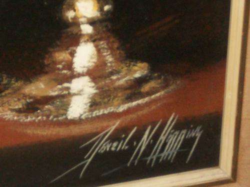 DENZIL HERRING OIL ON BOARD FRAMED. SIZE: 106CM X 72CM INCLUDING FRAME.