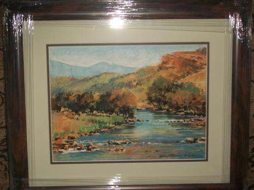CHRISTOPHER HAW PAINTING WATER COLOUR. FRAMED. SIZE 47CM X 40CM INCLUDING FRAME