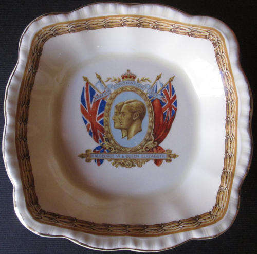 PORCELAIN PIN TRAY SIZE;13CM X 13CM CORONATION 1937