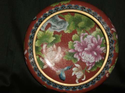 CLOISONNE DISH. SIZE 26CM