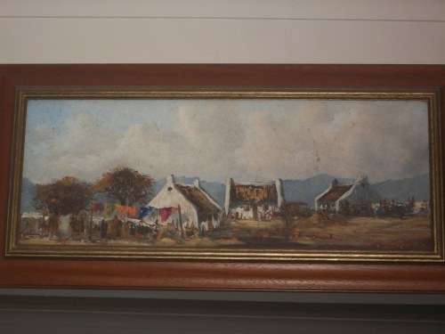 GIDEON ROUSSEAU PAINTING OIL FRAMED. BEHIND GLASS. SIZE, 70CM X 45CM INCLUDING FRAME