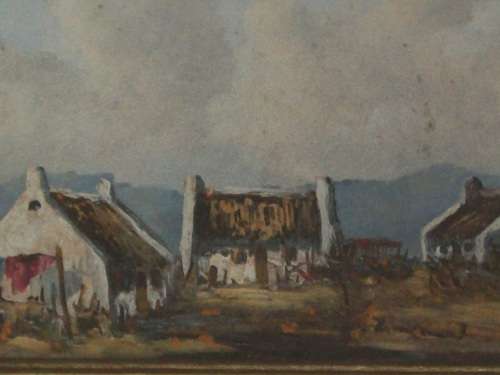 GIDEON ROUSSEAU PAINTING OIL FRAMED. SIZE, 45CM X 35CM