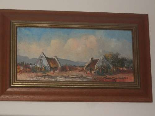 GIDEON ROUSSEAU PAINTING OIL FRAMED. SIZE, 45CM X 35CM
