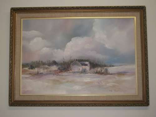 BARB PLONER PAINTING OIL FRAMED. SIZE, 110CM X 78CM INCLUDING FRAME