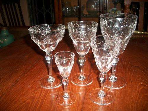 THOS WEBB CRYSTAL GLASSES DATED 1950-1966