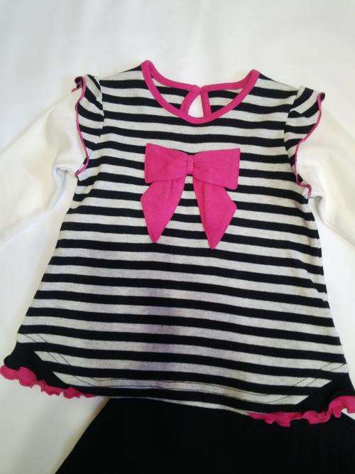 LOVELY BABY GIRL BLCK AND PINK OUTFIT, TOO CUTE!!!