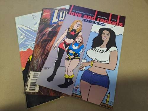 3 Comics - Love and Rockets - Lunatik - Lust of the Nazi Weasel Women