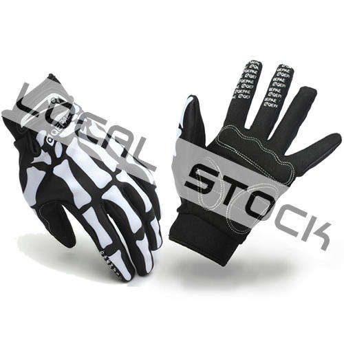 Motorcycle Biker Full Finger Skeleton Skull Bone Bike Gloves