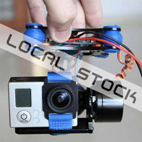 CNC FPV Brushless GoPro 2 Axis Gimbal with Controller for RC Quadcopter Drone