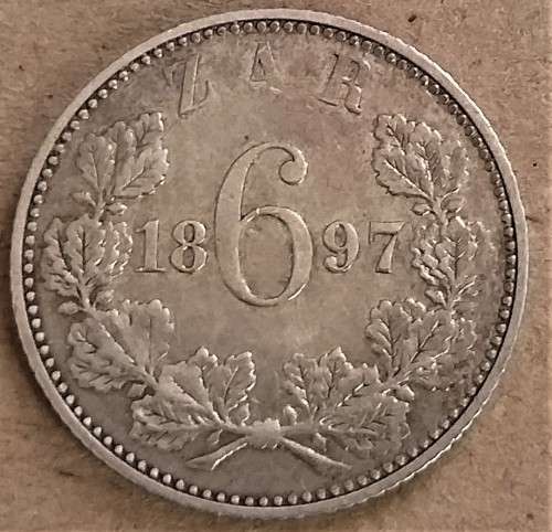 1897 ZAR SIXPENCE