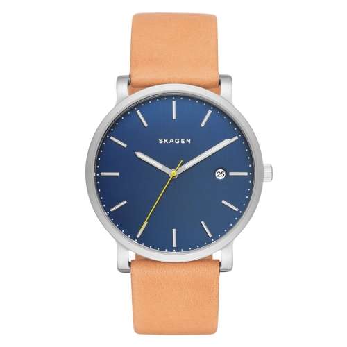 Skagen Mens Hagen Light Brown Leather Strap Watch SKW6279