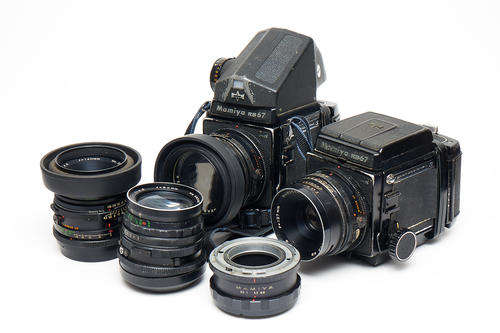 Mamiya RB67 with 3 lenses, extender and Pelican case.