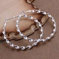 220x220 SILVER PLATED HOOPS