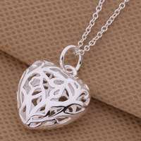 NEW HOLLOW HEART AND CHAIN 18 INCH LONG