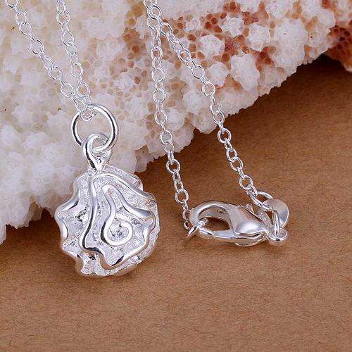 925 SILVER ROSE NECKLACE WITH CHAIN 18 CM LONG