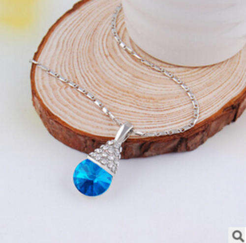 FASHION CZ CRYSTAL NECKLACE WITH CHAIN