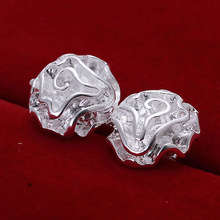 925 SILVER PLATED ROSE EAR STUDS