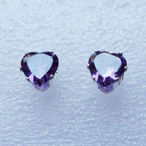 SILVER PLATED ROYAL BLUE CRYATAL EAR STUDS