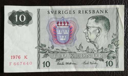 Sweden, 10 Kronor, 1976