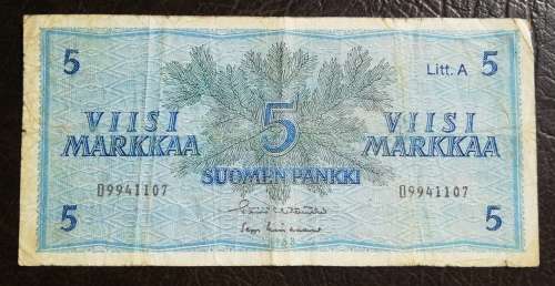 Finland, 5 Markkaa, 1963