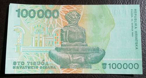Croatia, 100000 Dinara, 1993