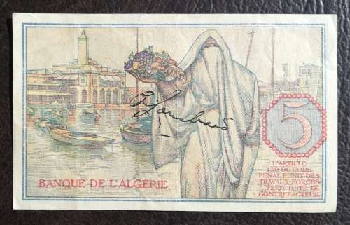 Algeria, 5 Francs, 1944