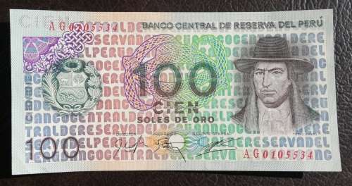 Peru, 100 Soles De Oro, 1976