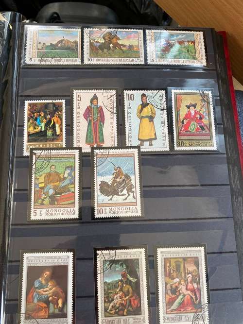Art thematic stamps - 145 pages 4 books