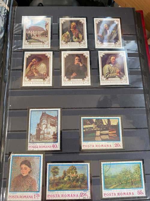 Art thematic stamps - 145 pages 4 books