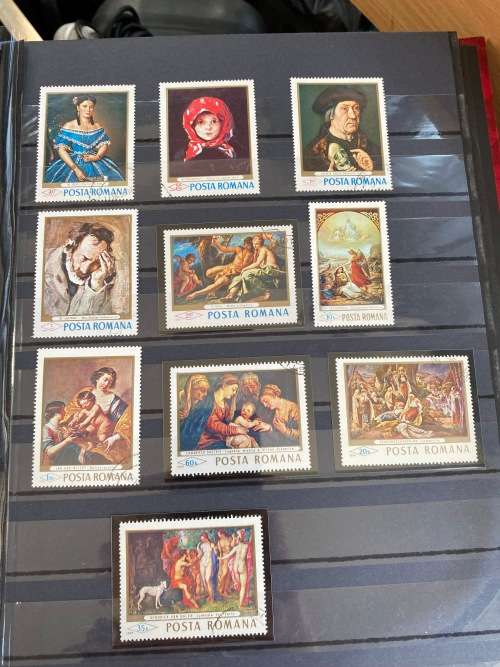 Art thematic stamps - 145 pages 4 books