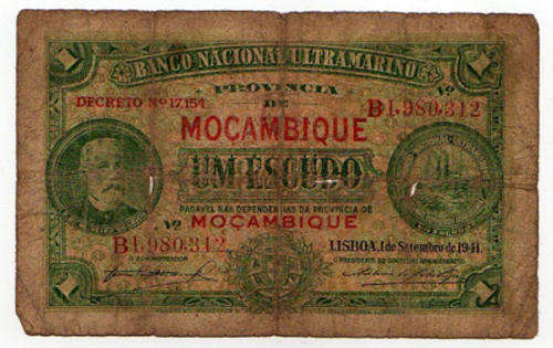99c START !!! 1941 mocambique note
