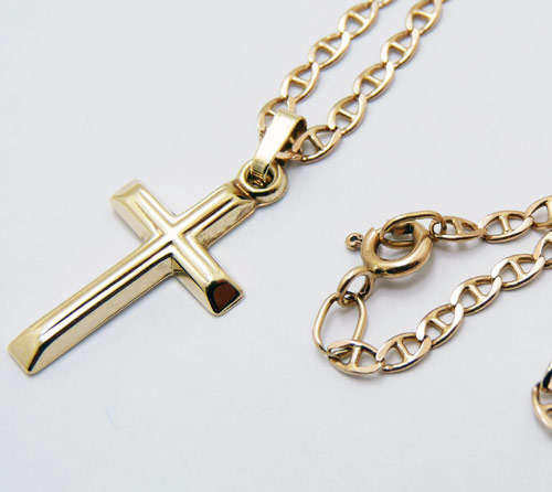 Stunning Vintage solid 9ct Gold Necklace & 9ct Gold Crucifix pendant - 4.6g
