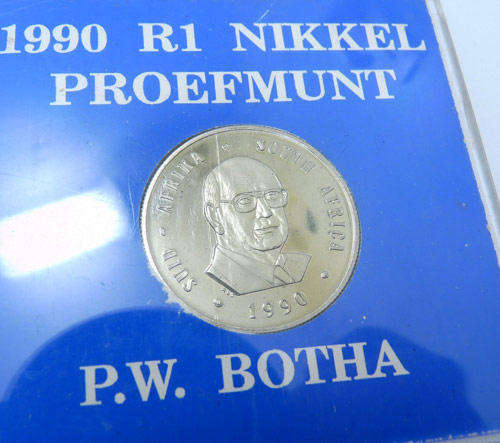 1990 Proof R1.00 PW Botha - Encapsulated by the SA Mint