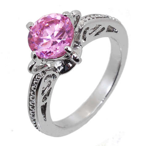 !!! WOW !!! Stunning Pink Sapphire cz 18ct GP ring - Size 8