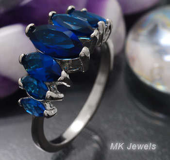 GORGEOUS!!! Simulated Royal Blue Sapphire Ring - Size 8