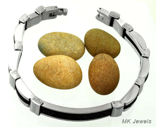 Stunning SOLID Stainless Steel Bracelet for Him, hallmarked & from Italy !!!!