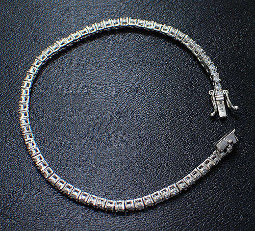 WOW!!! Gorgeous SOLID Sterling Silver 3mm Wide Bracelet & Sim diamonds
