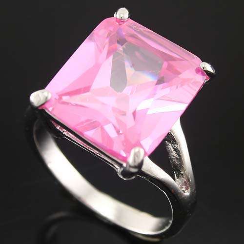 Classic Simulated Pink Sapphire ring - Size 7