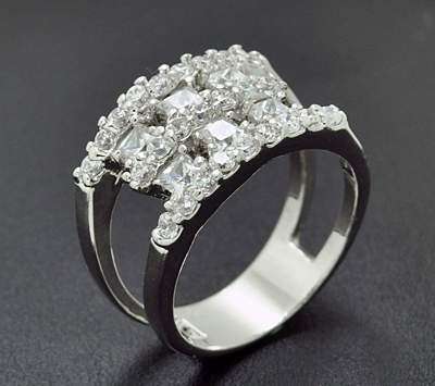 Stunning micro pave simulated diamond ring - size 8