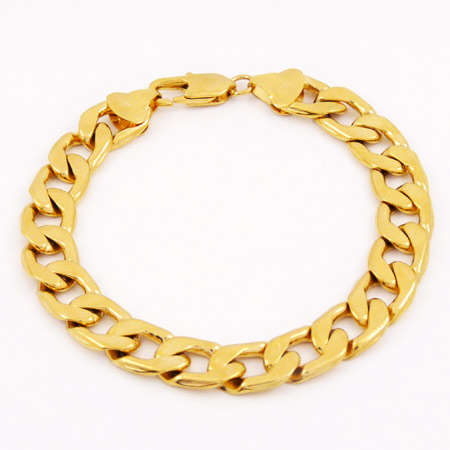 Stunning 10mm THICK 20cm long Bracelet cladded in 18ct Gold