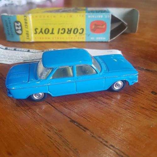 Corgi 229 Chevrolet Corvair Mint in original box. Not dinky matchbox