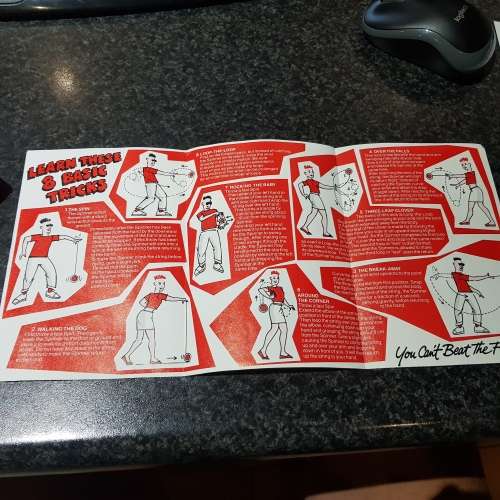 Vintage collectors Coke yo-yo pamflet original showing 8 spinner tricks