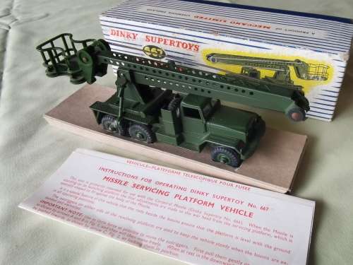 Dinky 667 Missile platforn. Read descr. Don`t miss. Orig box, orig instructions. VVNM . Not Corgi