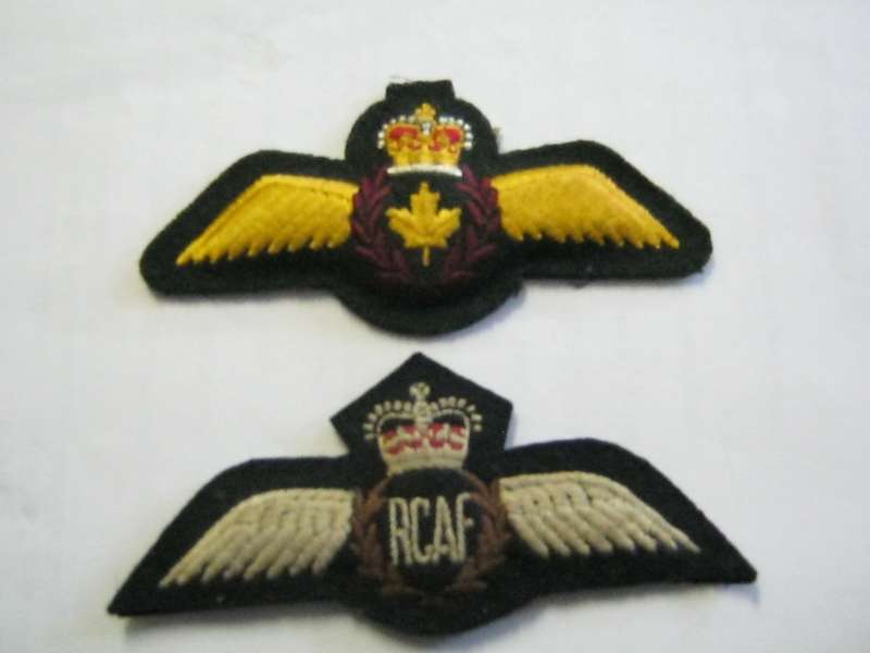 Lot of 2 Royal Canadian Air Force Wings.