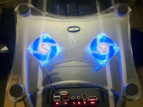 **Late entry!!** USB Laptop Cooler - 2 Fans + Blue LED Lights