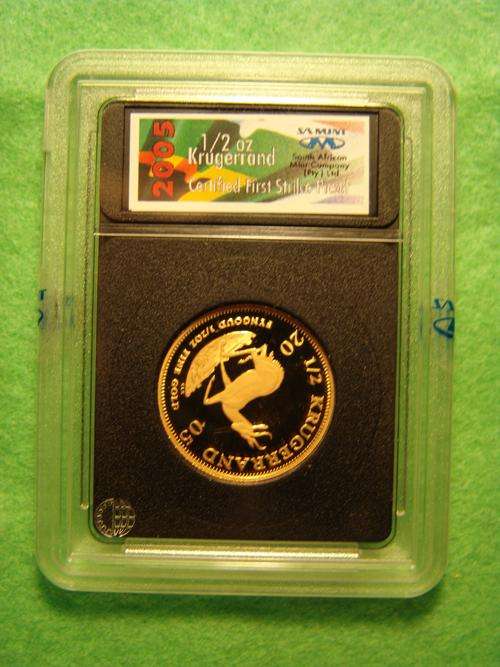 2005 Proof 1/2 oz gold Krugerrand.""first strike""edition.