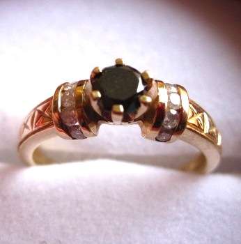 BLACK BEAUTY - BLACK AND WHITE DIAMOND ENGAGEMENT RING!!!!!