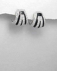 Stunning Sterling Silver CZ Earrings Very Unique!!!!